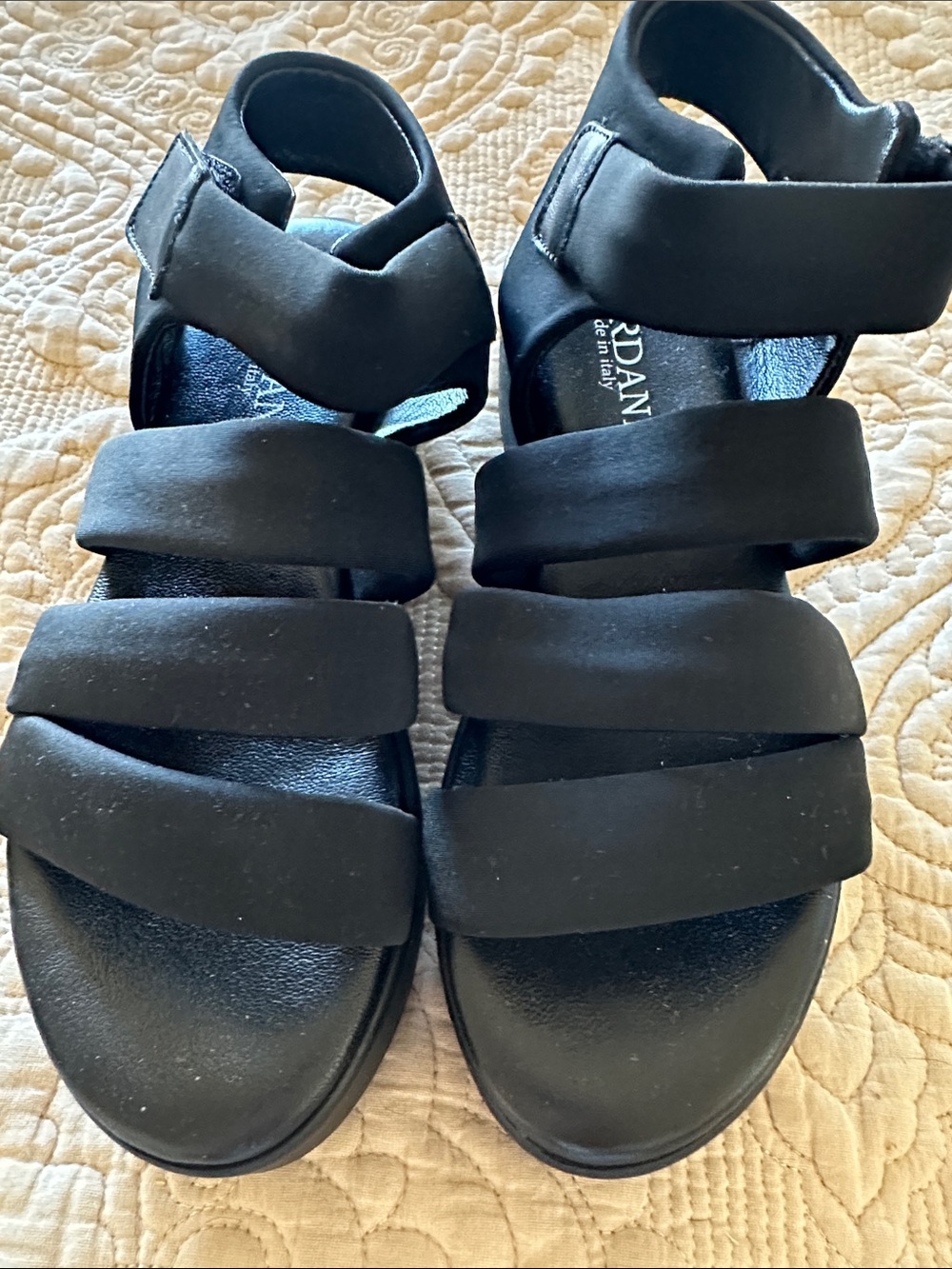 Cordani Black Triple-Strap Casual Sandals